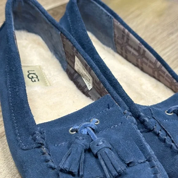 Women's Blue Suede Loafers Woman’s Size 8 - Picture 4 of 6